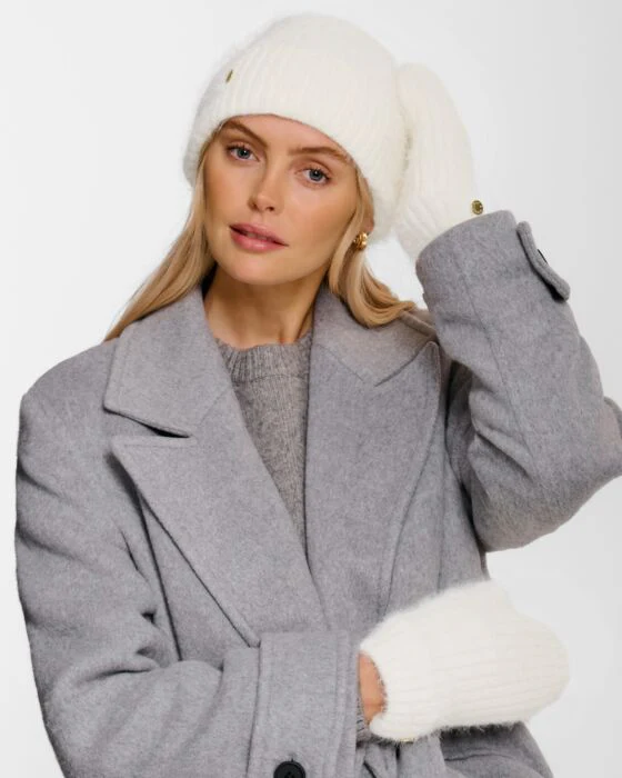 Katie Loxton Gift Boxed Hat And Mitten Set White - Image 2