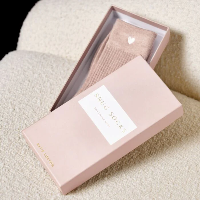Katie Loxton Gift Boxed Socks Blush Pink One Size - Image 2
