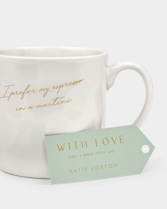 Katie Loxton Gift Bow Mug  'I Prefer My Espresso In A Martini' - Image 2