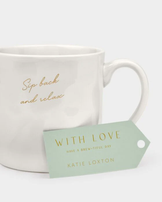 Katie Loxton Gift Bow Mug  'Sip Back And Relax' - Image 3