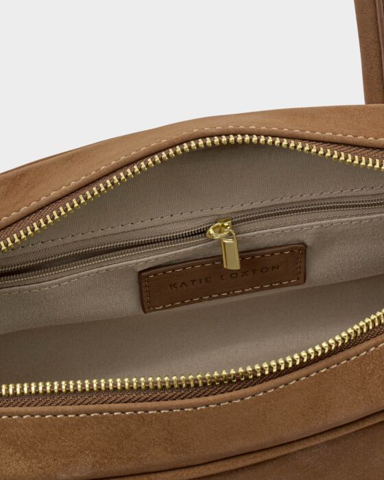Katie Loxton Hadley Suedette Shoulder Tote Bag Caramel - Image 3