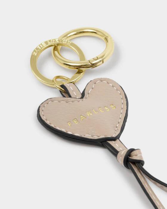 Katie Loxton Heart Bag Charm Keyring Fearless Latte - Image 2