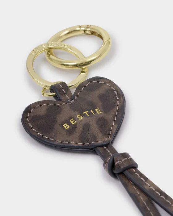 Katie Loxton Heart Charm Keyring Bestie Leopard 19cm X 7cm - Image 2