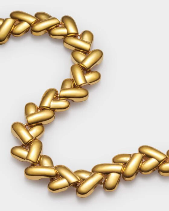 Katie Loxton Heart Link Bracelet Gold Coated - Image 2