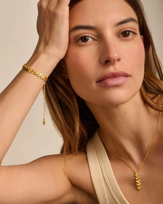Katie Loxton Heart Link Bracelet Gold Coated - Image 3