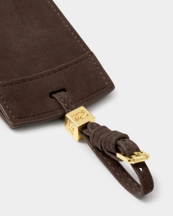 Katie Loxton Luggage Tag Bon Voyage Chocolate Suedette - Image 3