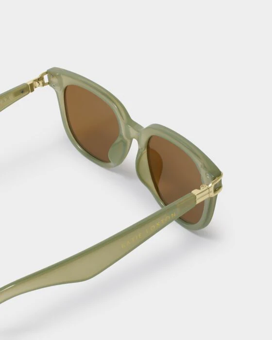 Katie Loxton Manhattan Sunglasses Frosted Green Transparent - Image 3