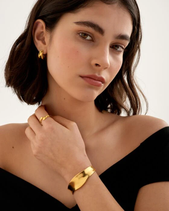 Katie Loxton Molten Luxe Bangle Gold Coated - Image 2