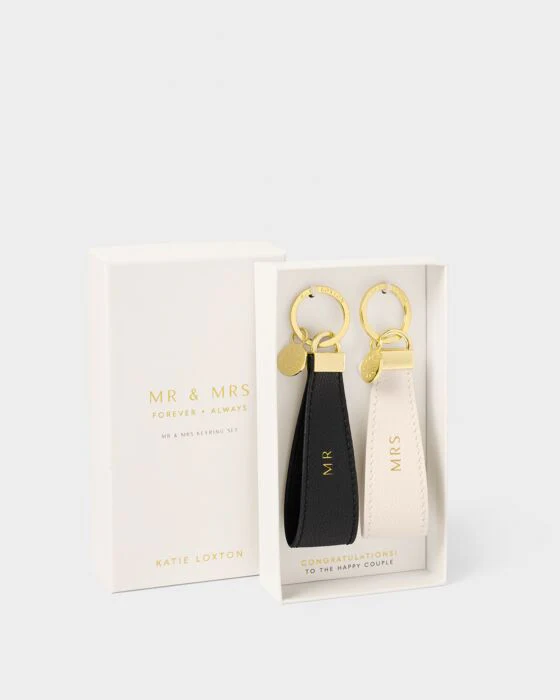 Katie Loxton 'Mr & Mrs' Boxed Keyring Set - Image 3