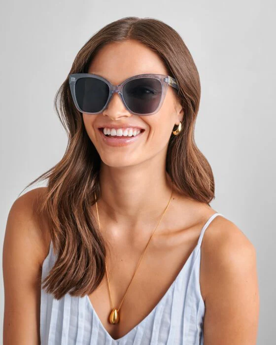 Katie Loxton Mykonos Sunglasses Blue Transparent - Image 4