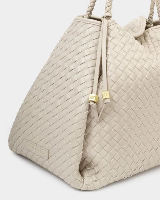 Katie Loxton Nova Hand Woven Large Shoulder Bag Oyster - Image 2