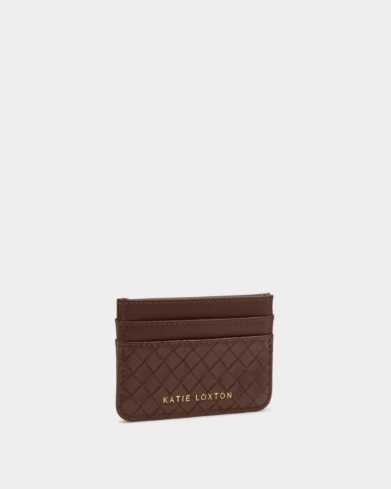 Katie Loxton Nova Woven Texture Card Holder Chocolate - Image 3