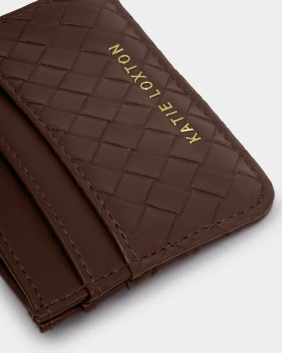 Katie Loxton Nova Woven Texture Card Holder Chocolate - Image 4