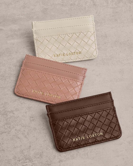 Katie Loxton Nova Woven Texture Card Holder Chocolate - Image 5