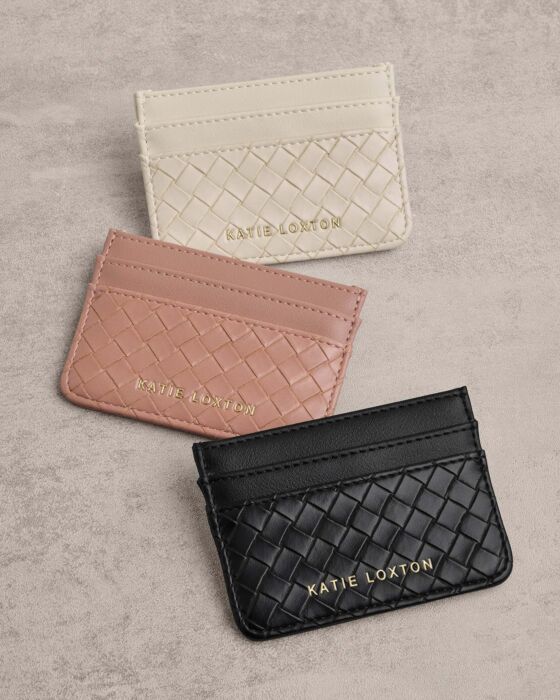 Katie Loxton Nova Woven Texture Card Holder White - Image 3