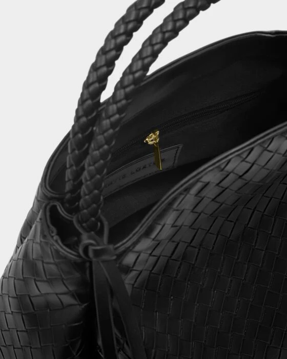 Katie Loxton Nova Woven Texture Top Handle Bag Black - Image 3