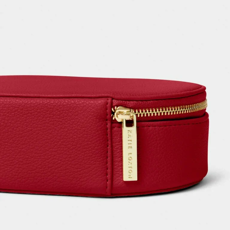 Katie Loxton Oval Jewellery Box A Little Sparkle Garnet Red - Image 3