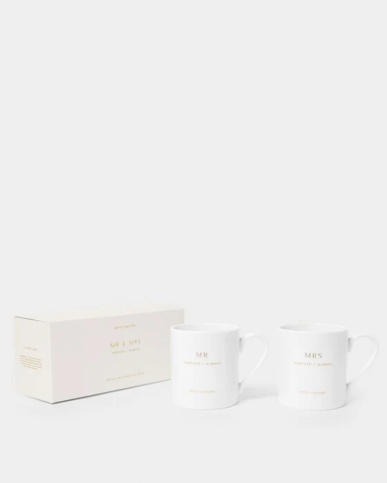 Katie Loxton Porcelain Mug Gift Set 'Mr & Mrs' - Image 2