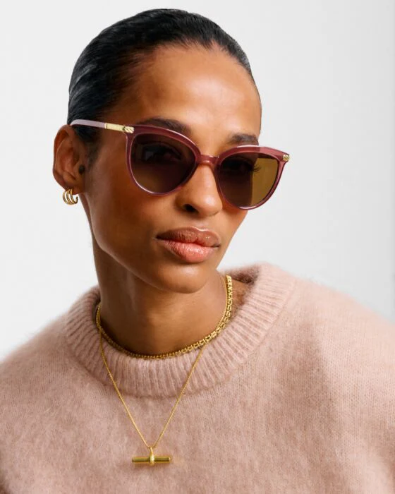 Katie Loxton Ravello Sunglasses Cherry Transparent - Image 3