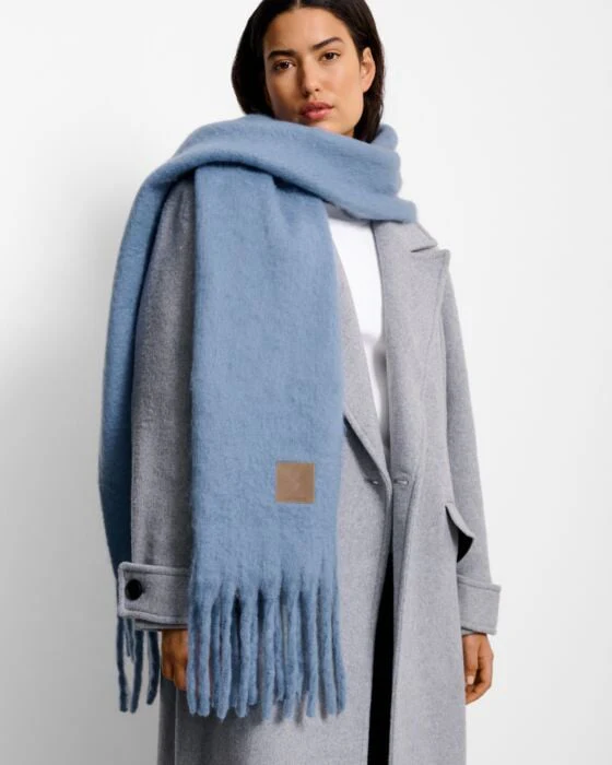 Katie Loxton Recycled Tassel Scarf Blue - Image 2