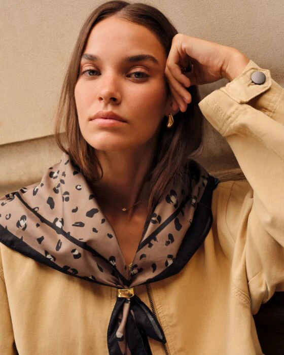 Katie Loxton Satin Multiway Scarf Leopard - Image 4