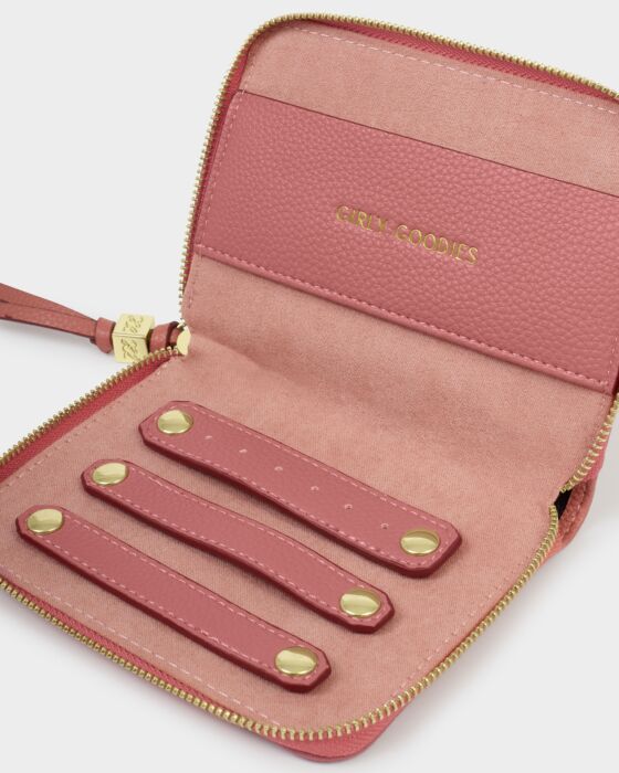 Katie Loxton Slim Jewellery Case 'Girly Goodies' Raspberry Pink - Image 3