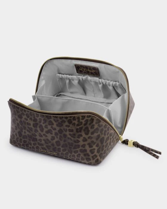 Katie Loxton Soho Medium Make Up / Wash Bag Leopard - Image 2