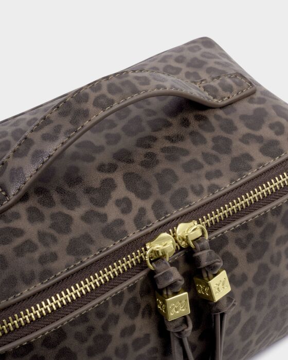 Katie Loxton Soho Medium Make Up / Wash Bag Leopard - Image 3