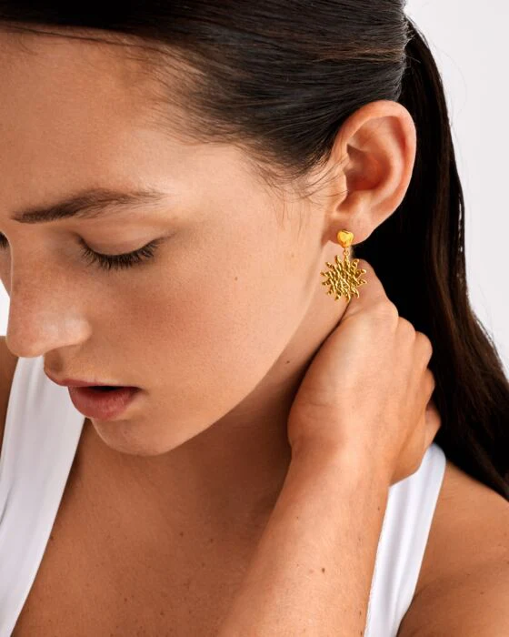 Katie Loxton Solesi Sun Waterproof Gold Earrings - Image 3