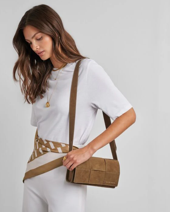 Katie Loxton Taya Suedette Crossbody Bag Caramel - Image 4