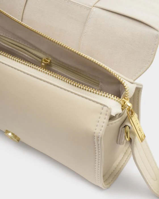 Katie Loxton Taya Suedette Crossbody Bag Off White - Image 3