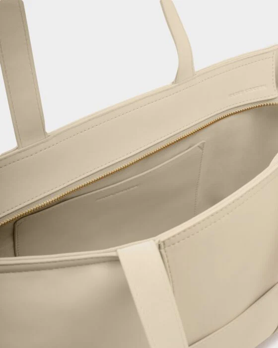 Katie Loxton Taya Hand Woven Suedette Tote Bag Off White - Image 3