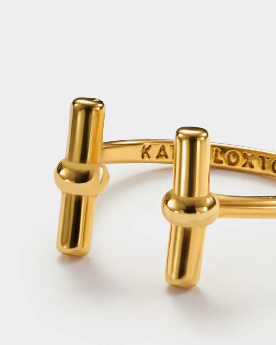 Katie Loxton Themis T-Bar Ring Gold Coated Adjustable - Image 2