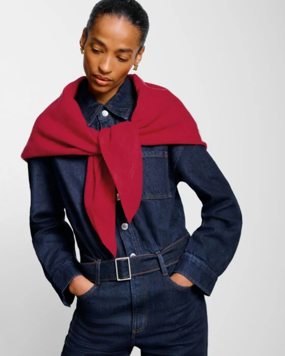 Katie Loxton Triangle Blanket Scarf Crimson Red - Image 2