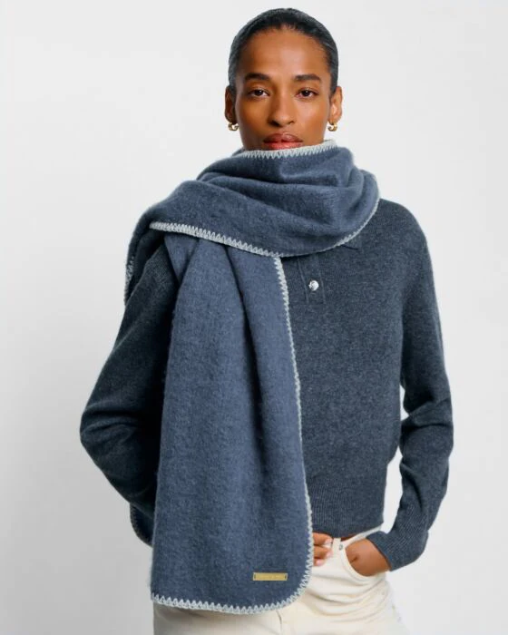 Katie Loxton Whipstitch Scarf Navy - Image 2