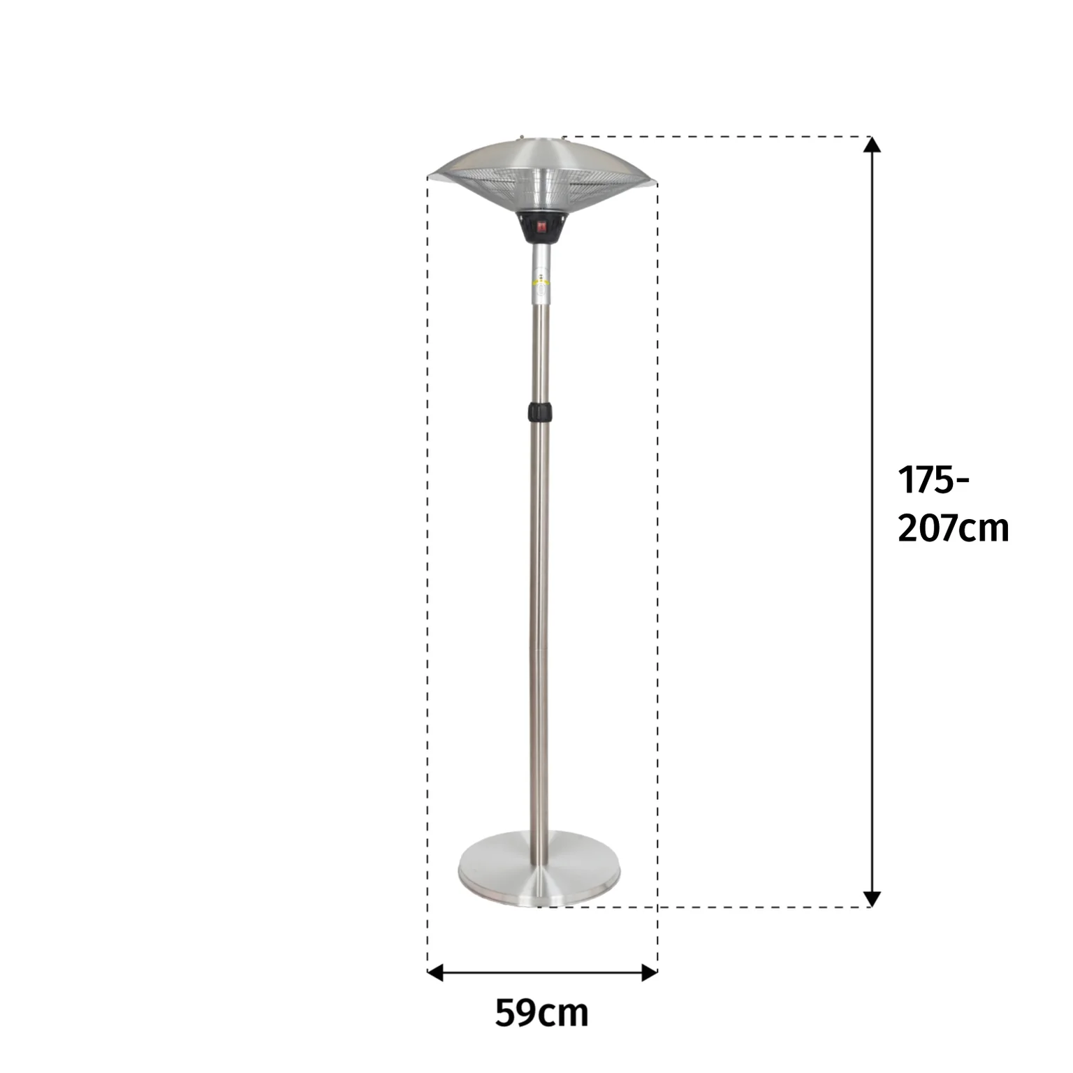 La Hacienda Adjustable Standing Heater Silver - Image 3