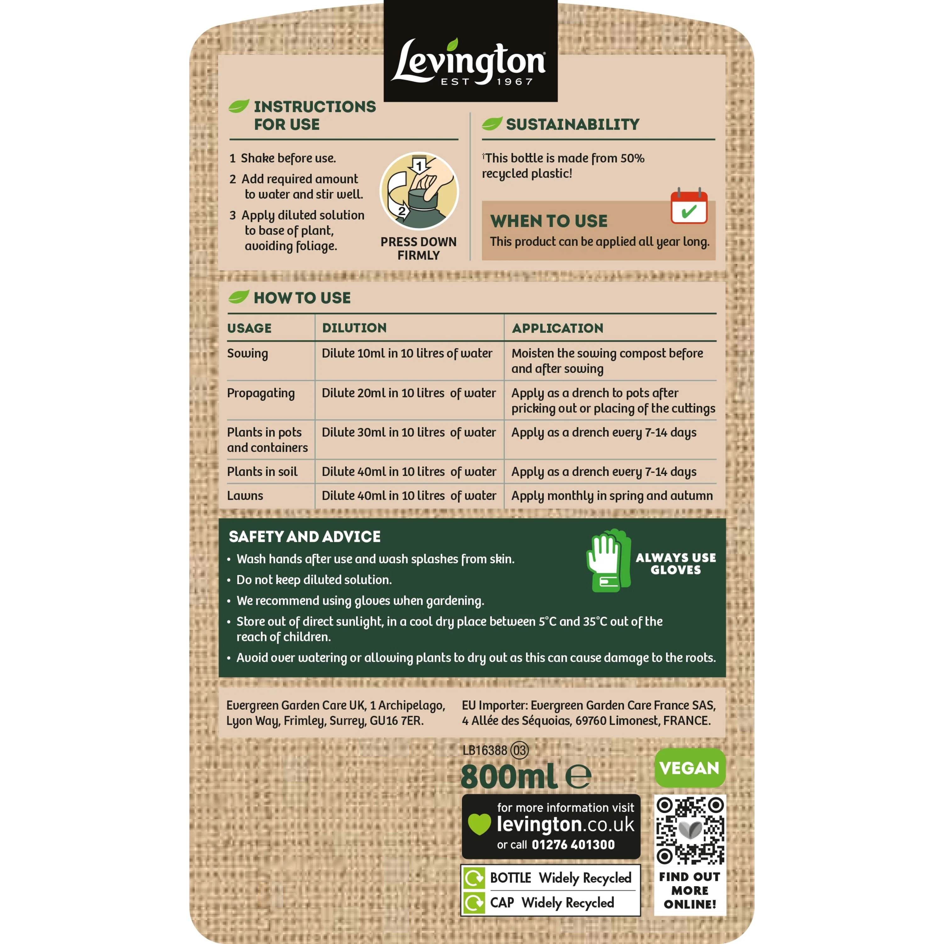 Levington Seaweed Tonic 800ml - Image 2