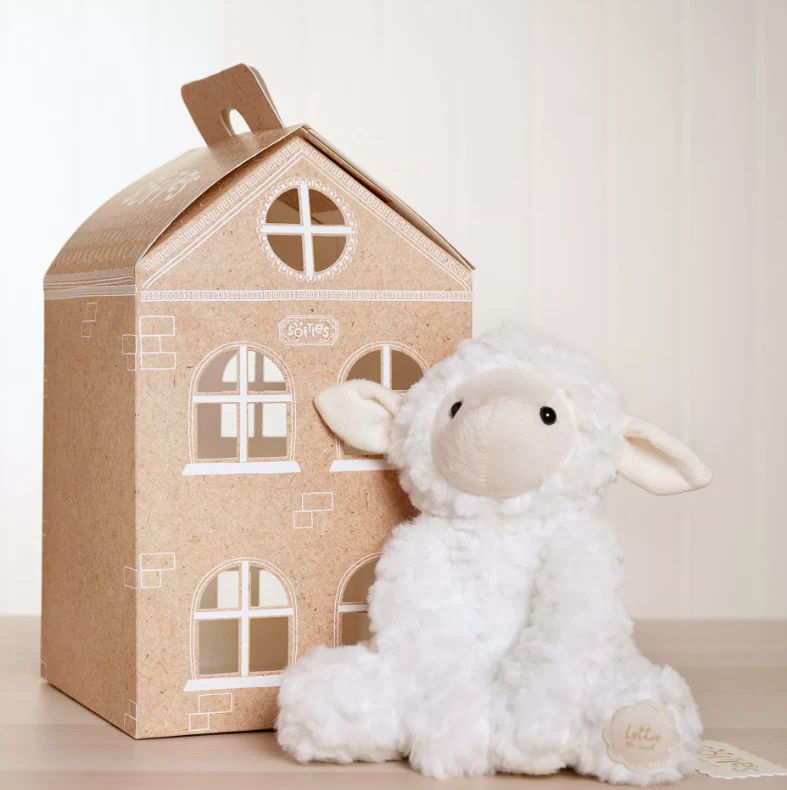 Softies Lottie The Plush Sitting White Lamb 22 cm - Image 3