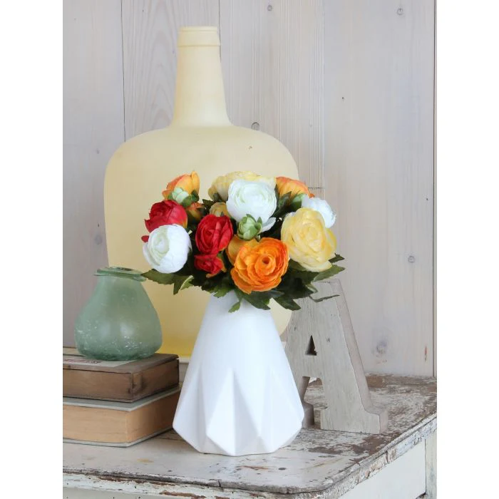 Mica Faux Bouquet Ranunculus Orange 22cm - Image 2