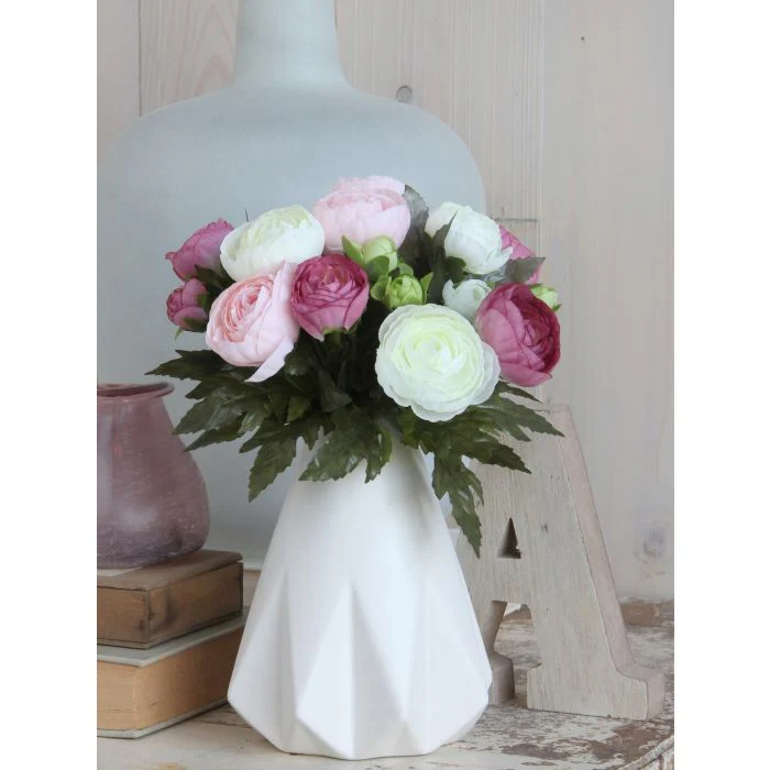 Mica Faux Bouquet Ranunculus Pink 22cm - Image 2