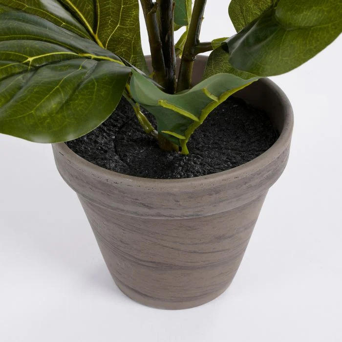 Mica Artificial Ficus Lyrata in Grey Pot 35cm - Image 2