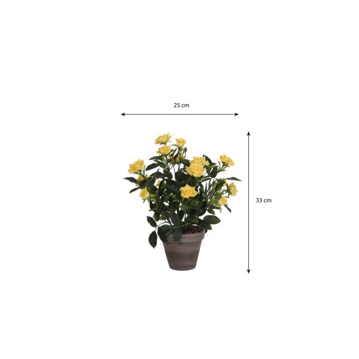 Mica Artificial Potted Rosebush 33cm - Image 4