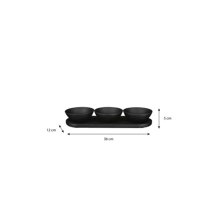 Mica Tomar Bowls on Tray Black - Image 5