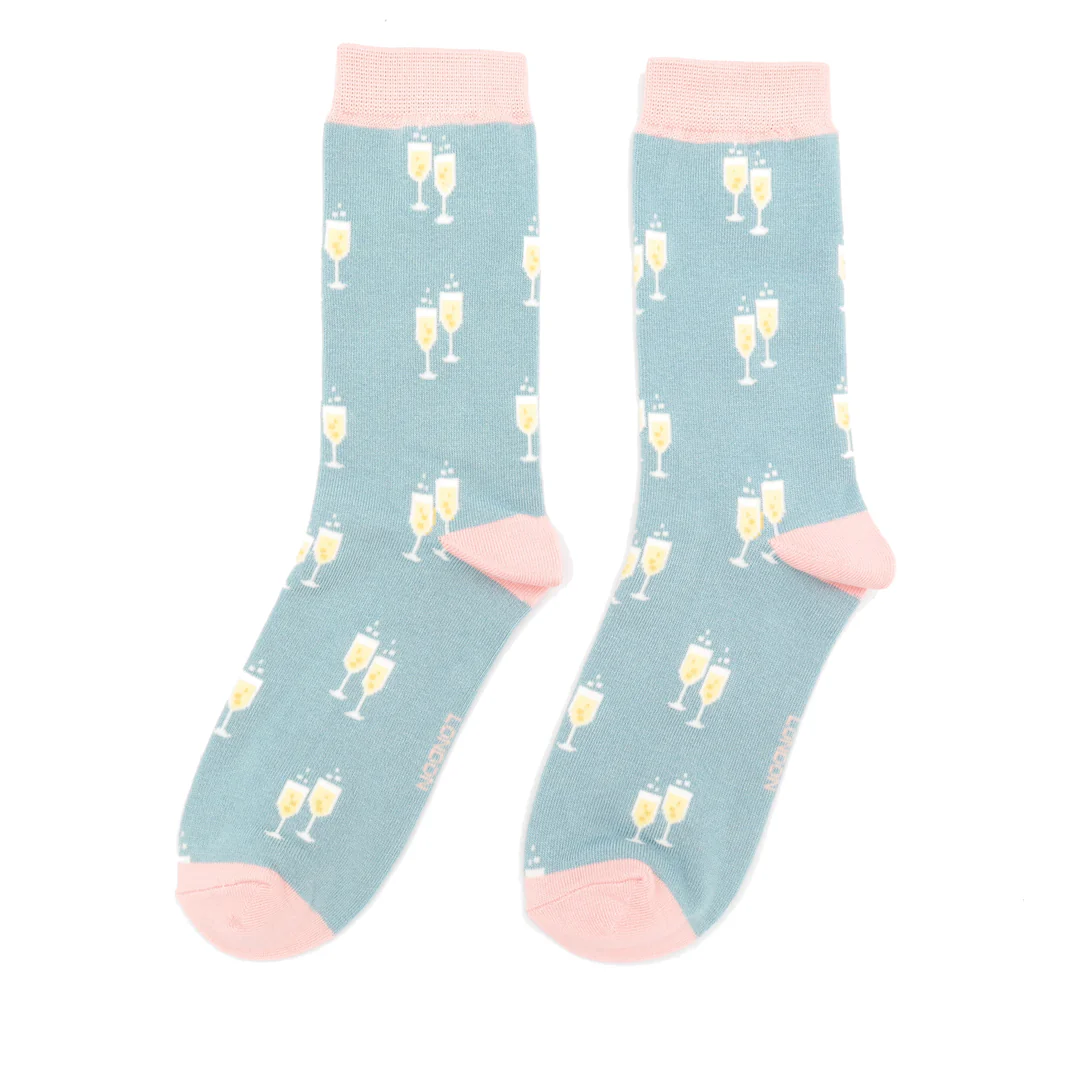 Miss Sparrow Cheers! Socks Duck Egg - Image 2