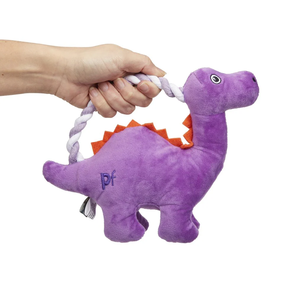 Petface Buddies Rope Handle Dinosaur Plush Dog Toy - Image 2