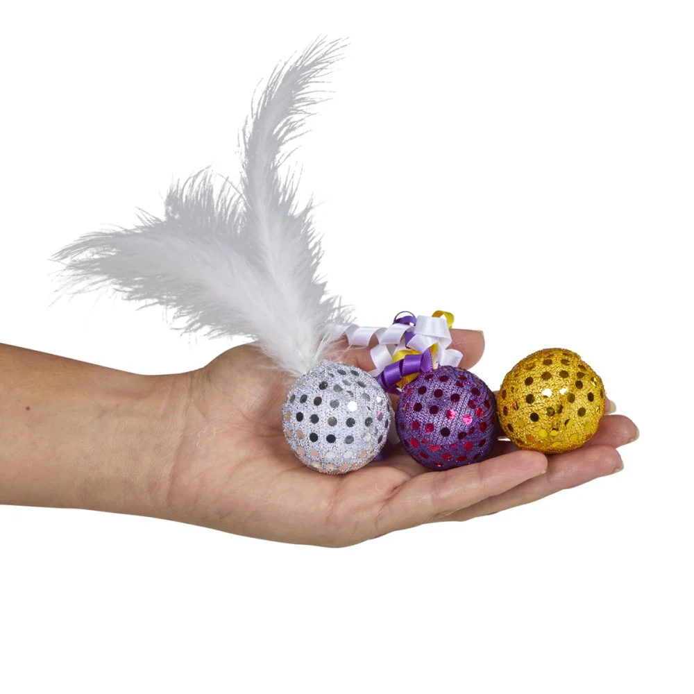 Petface Catkins Cat Toys Glitter Balls 3 Pack - Image 2