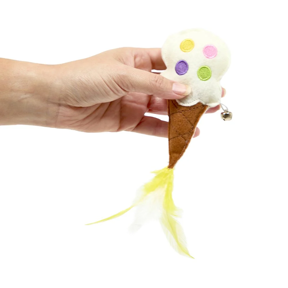 Petface Catkins Felt Ice Cream Plush Cat Toy - Image 2