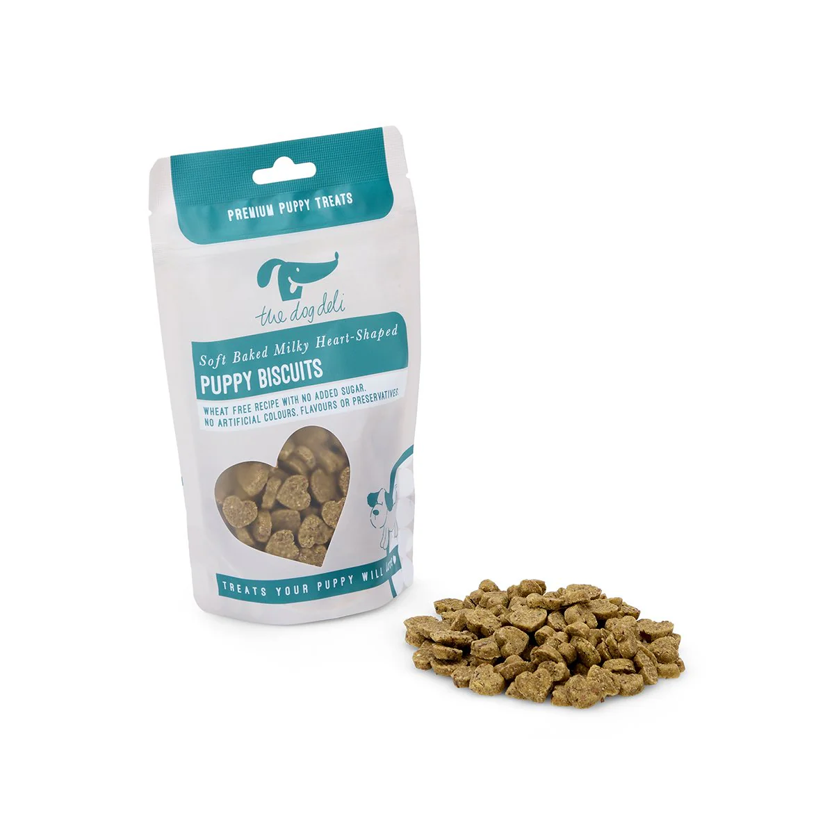 Petface Dog Deli Soft Bake Milky Heart Shaped Puppy Biscuits 120g - Image 2