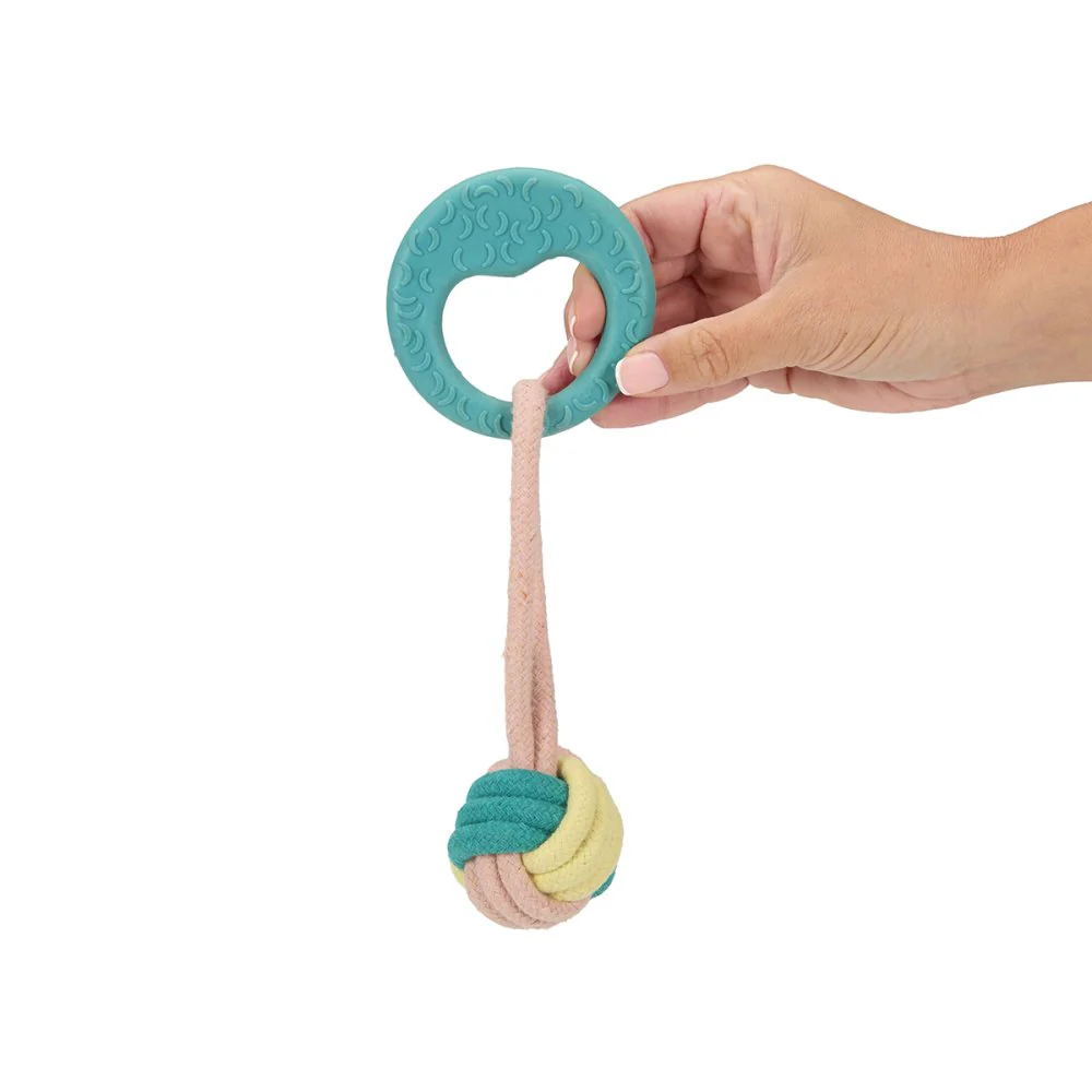 Petface Little Rope Ball with TPR Handle Dog Toy - Image 2