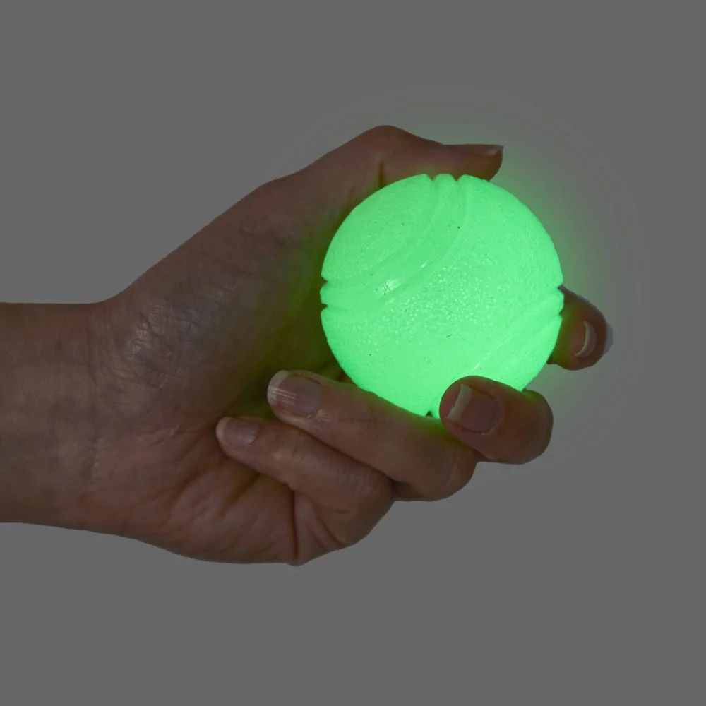 Petface Outdoor Paws Glow In The Dark Ball Dog Toy 6.5cm - Image 2